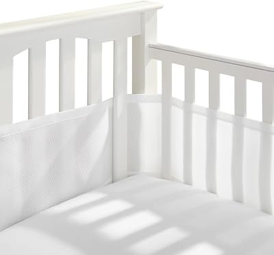 Purflo Breathable Cot Bumper 2pcs White Fits 120x60 140x70 cm