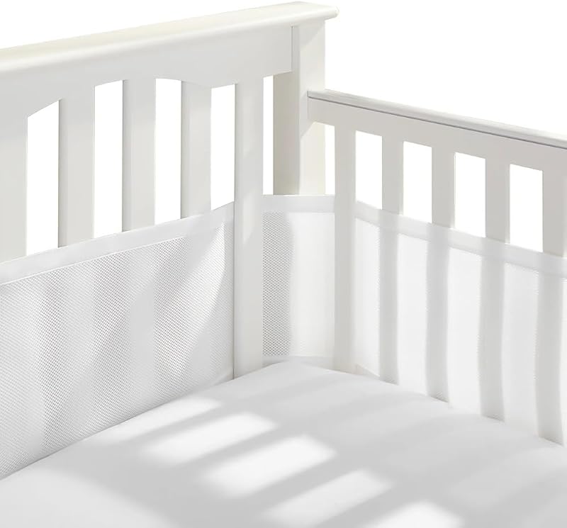 Purflo Breathable Cot Bumper 2pcs White Fits 120x60 140x70 cm