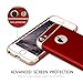 iPhone SE Case,Minimalism 3 in 1 Ultra Thin and Slim Hard Case Coated Non Slip Matte Surface with Electroplate Frame for Apple iPhone 5, iPhone 5S, iPhone SE -Red