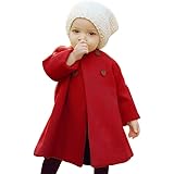 Rrhss Baby Girls Button Formal Coat Toddler Kids Hooded Woolen Jacket