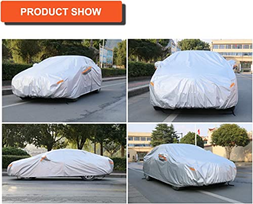 Kayme Waterproof Breathable Car Cover Compatible with Tesla Model 3 (2017-2025), 6 Layers Outdoor Car Cover, Rain Sun Dust Cover with Zip and Cotton Lining.