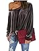 ABD Women's Solid Velvet Shirt Off Shoulder Front Tie Bandage Long Sleeve Knotted Tops Blouse Coffee