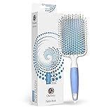 Hair Paddle Brush with Ionic Minerals - Thick Hair Detangler Brush for Hair Styling, Blow Drying, Straightening - Gentle Bristles, Easy Comfort Grip Flat by Osensia - Paddle Brush