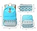 Aiduy School Backpack, Lightweight Canvas Bookbags Shoulder Daypack Handbag (Blue)