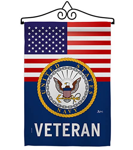 US Navy Veteran Garden Flag - Set Wall Hanger Armed Forces USN Seabee United St…
