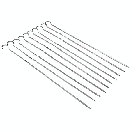 CBEX Kabob Skewers Stainless Steel BBQ Barbecue Skewers Flat Metal Grilling Skewers Set, Reusable BBQ Sticks Size: 38 x 0.5 x 0.2cm
