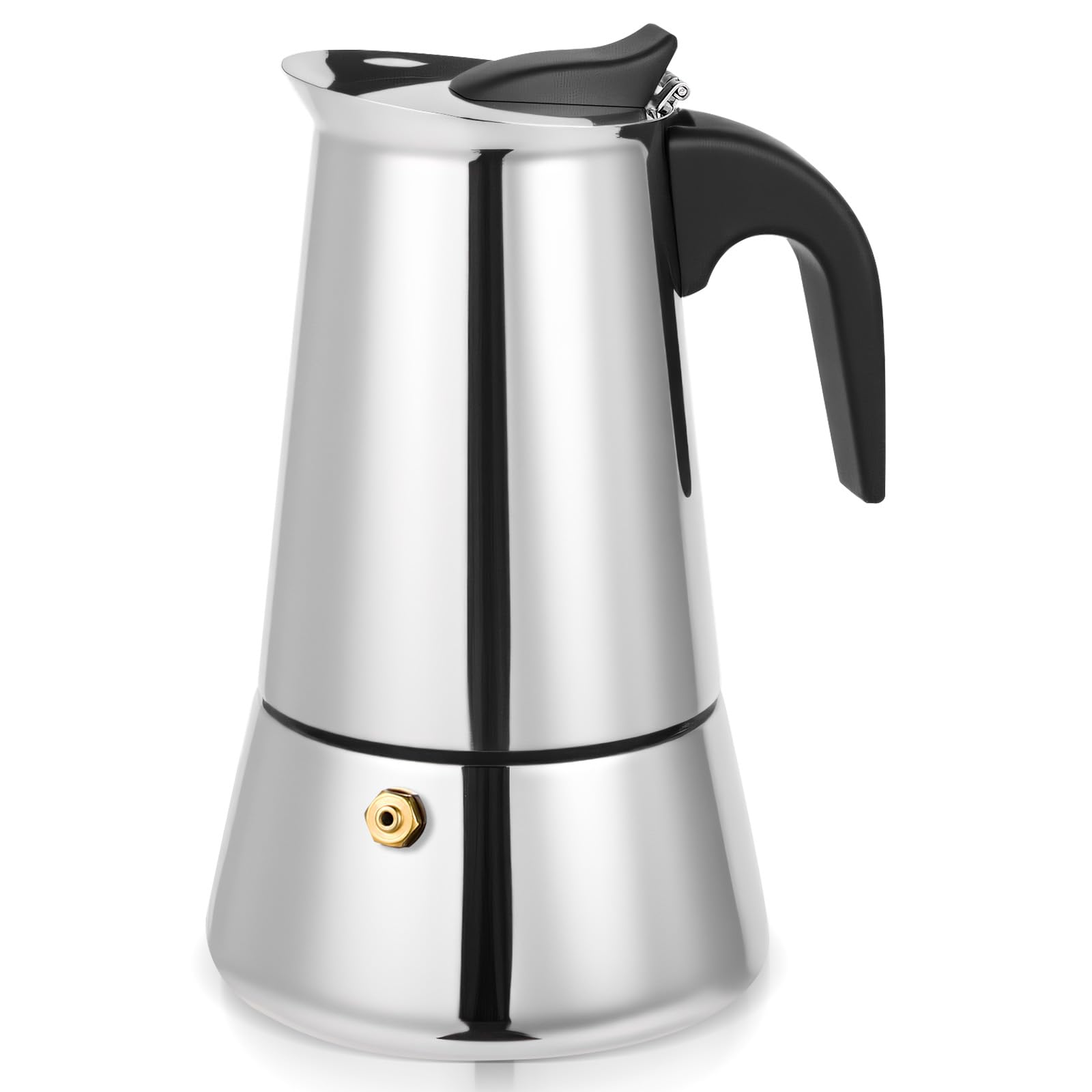 Photo 1 of Suiitat Moka Pot, 6 Cups (10.6 oz) Stovetop Espresso Maker, 304 Stainless Steel Moka Pot, Induction Compatible, Silver