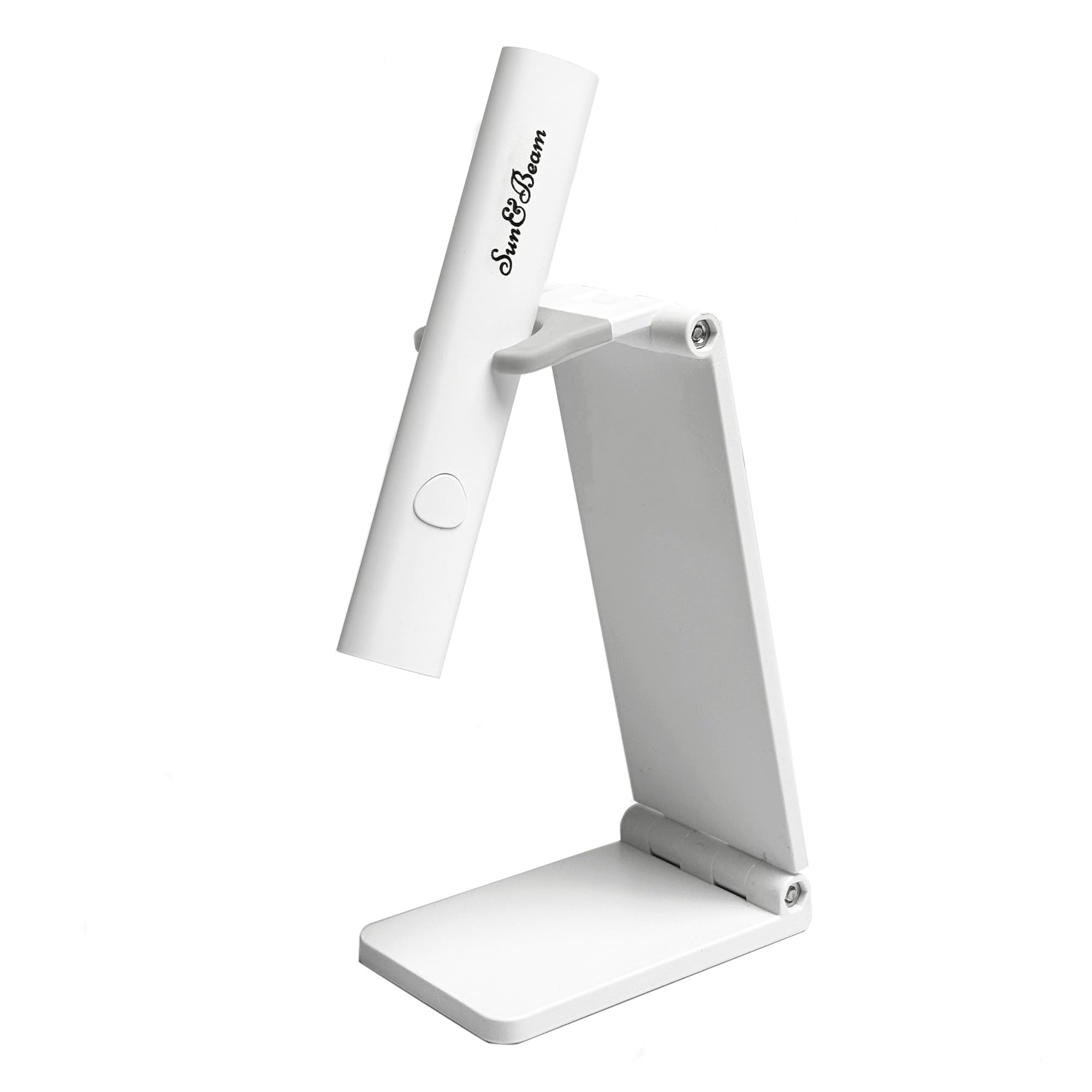 Sun&Beam Nails LED UV Nail Lamps Dryer Curing Light for Gel Polish Resin Portable Rechargeable Auto Timer Quick Mini (White with Foldable Stand)