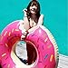 HAUTE FLOAT Giant 4 Foot Inflatable Donut Pool Tube with Pink Frosting