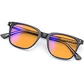 UrbanLens 99% Blue Light Blocking Reading Glasses Women Men, Relieve Eye Strain, Sleeping Glasses, Amber Glasses