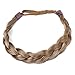 TY.HERMENLISA Chunky Synthetic Hair Braided Headband Classic Wide Plaited Braids Elastic Stretch 3 strands Hairpiece Women Beauty Accessory, 50g, Caramel Blonde