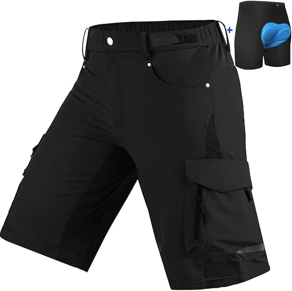 Amazon Co Jp Cycorld メンズ マウンテンバイク バイクショーツ ゆったりフィット ジップポケット付き 自転車 Mtbショーツ サイクリングバギー軽量パンツ 服 ファッション小物