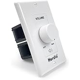 Herdio 100W Volume Control Knob for Speakers, Flush in Wall Volume Controller with 3 Independent Plate, Precise Sound Adjustment with 12-Position, Wide Compatibility for Home Audio Volume Adjustment