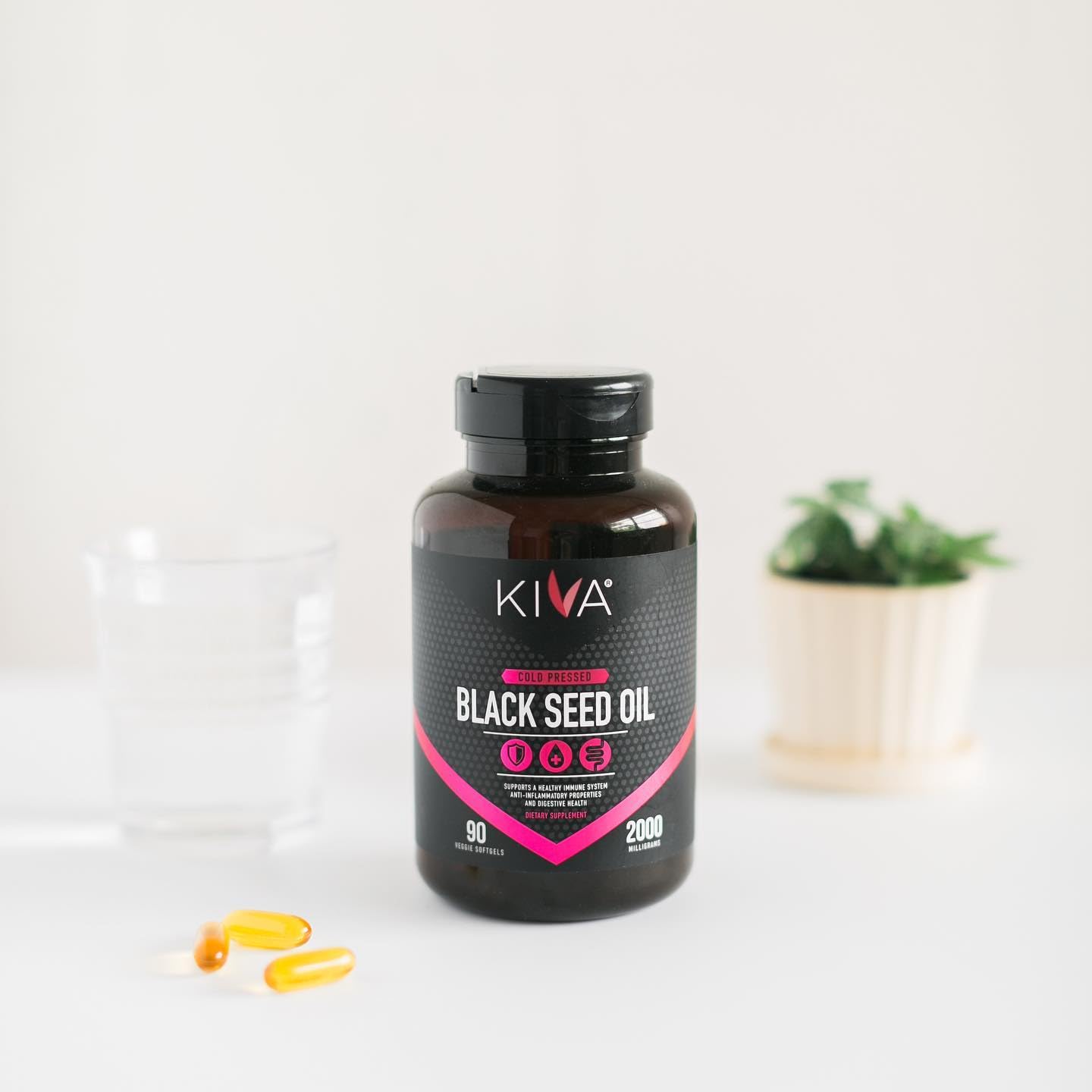 Black Seed Oil Softgel Capsules - Cold-Pressed (2000mg), 1.5%+ High Thymoquinone (TQ), 100% Turkish Nigella Sativa Seed Oil, 90 Vegan Softgels