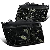 Spec-D Tuning LH-JET99G-RS Vw Jetta Smoke Crystal Head Lights W/ Drl Fog Lamps Pair