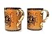 Medusa Porcelain 13 Oz. Yellow Tea Cup Coffee Mug, 24 Karat Gold-plated Greek Key Pattern, Versace Inspired Design, SET OF 2