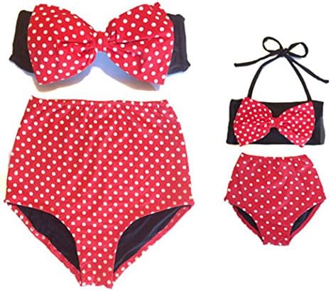 Mommy and Me Swimsuit Family Matching Mom Girls Bathing Suit Swimwear Bikini (M, Pink-Mom)
