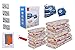 Colored and Extra Thick Jumbo Large & Medium Premium Space Saver Vacuum Storage Bags | 12 Pack Count (2J, 3L, 3M) + 4 Travel ROLL-Ups | Seal Air-Tight Pack for Clothes Works With Any Vacuum Cleaner