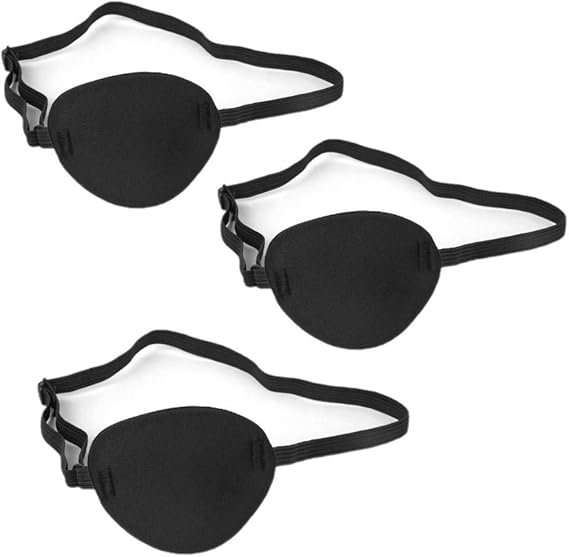 3 PCS Pirate Eye Mask Adjustable Eye Patch Mask Eye Cover Pads for