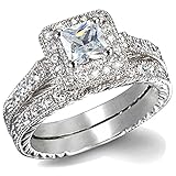 Acefeel Women's Zircon Wedding Ring Size 6.5