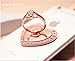 Universal Phone Ring Bracket Holder,UCLL Love Heart Diamond Shape Finger Grip Stand Holder Ring Car Mount Phone Ring Grip Smartphone Ring Stent Tablet Rose Gold