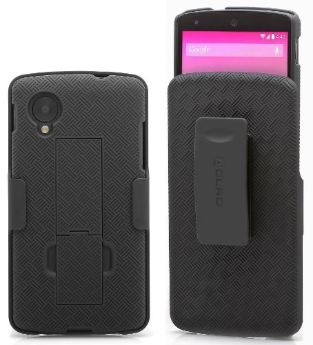 Aduro Shell Holster Combo Case for Google LG Nexus 5 with Kick-Stand & Belt Clip (AT&T, Verizon, T-Mobile, US Cellular & Sprint)