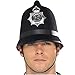 Smiffys Police Hat, Black, with Badge, Felt, Custodian Helmet