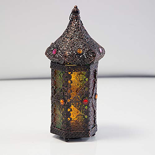 Decor Trader Moroccan Coloured Glass Lanterns Tealight Candle Holder 4 Designs Weddings Event (Design 3 - XYF110)