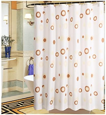 MQMY smooth waterproof prevent mildew polyester shower curtain bath curtain hanging curtain partition curtain window curtains coffee circle thickening (（height）200160cm（width）)