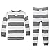Burt's Bees Baby Baby Boy's PJ Set, Tee and Pant 2-Piece Pajamas, 100% Organic Cotton, Heather Grey Rugby Stripe, 18 Months