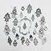 25pc Antiqued Silver Hamsa Hands Connectors Bead Frames Charms Pendants Jewel...