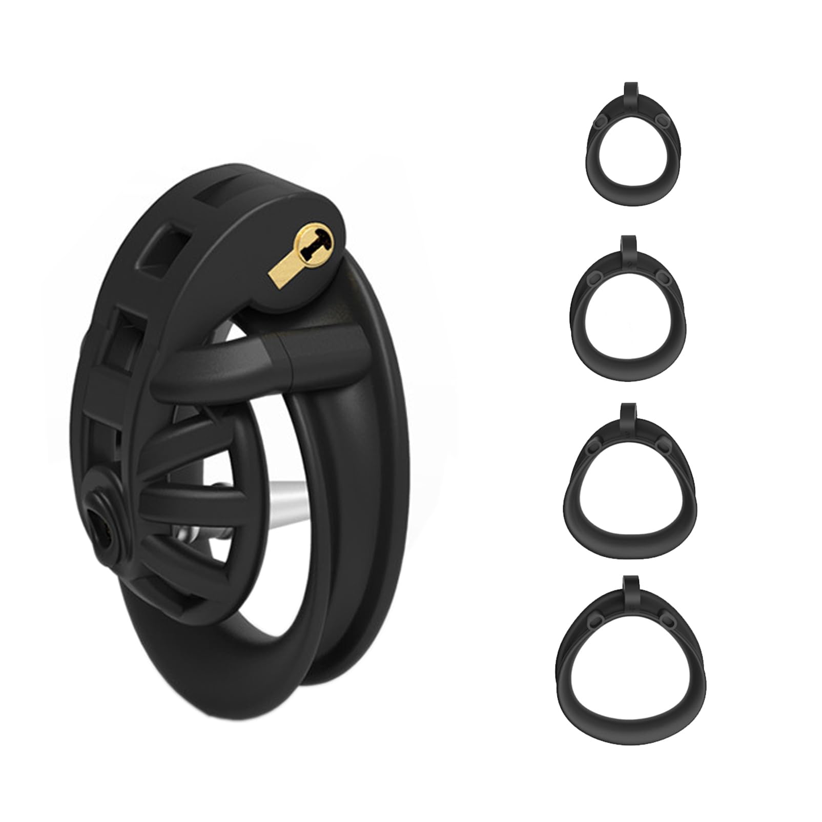 Crysore Flat Chastity Cage with Metal/Silicone Catheter 3D Nylon