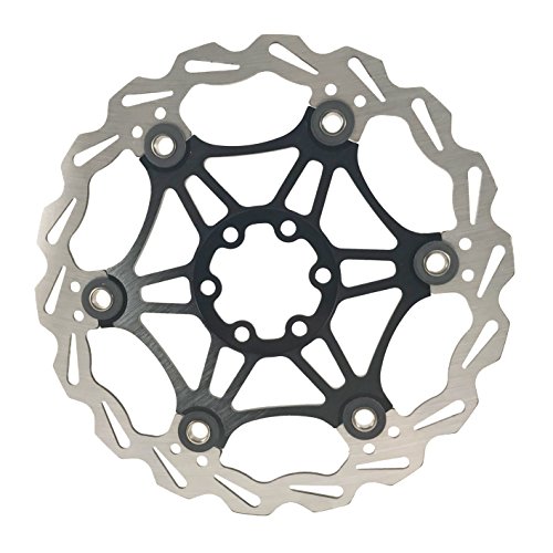 DEERU Stainless Steel Bicycle Brake Disc Rotor 160 /180MM MTB Bike Rotor 6-Bolt Disc Rotor - 1 pc, Bolts Included (180mm-Black)