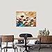 Wieco Art Giclee Canvas Prints Wall Art Blooming Poppies Modern Gallery Wrapped Grace Contemporary Flowers Artwork Colorful Floral Pictures Paintings Ready to Hang for Bathroom Home Decorations