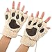Arshiner Women Cat Bear Paw Claw Soft Winter Gloves