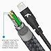 Tech Armor Lightning to USB Sync/Charge Cable Compatible with iPhone or iPad, Made with Kevlar -Tough-Braided Extra-Strong Jacket - Apple Certified - Black, 2 Feet