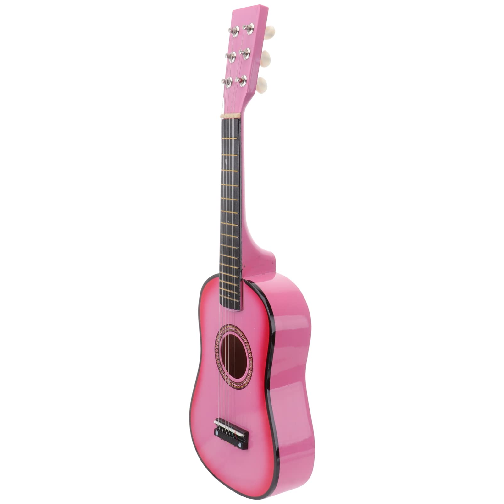 Toddmomy 1pc Kids Beginner Guitar 23 Inch Guitar 6 String Vintage Style Acoustic Wooden Music Instruments for Kids(Pink)