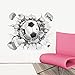 Wowall 3D Soccer Broken Wall Hole Football World Cup Champion Naughty Boy Children's Bedroom Wall Decals