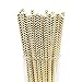 Metallic Gold Chevron Drinking Paper Straws for Valentine's Day Wedding Party Biodegradable Straw Box of 100
