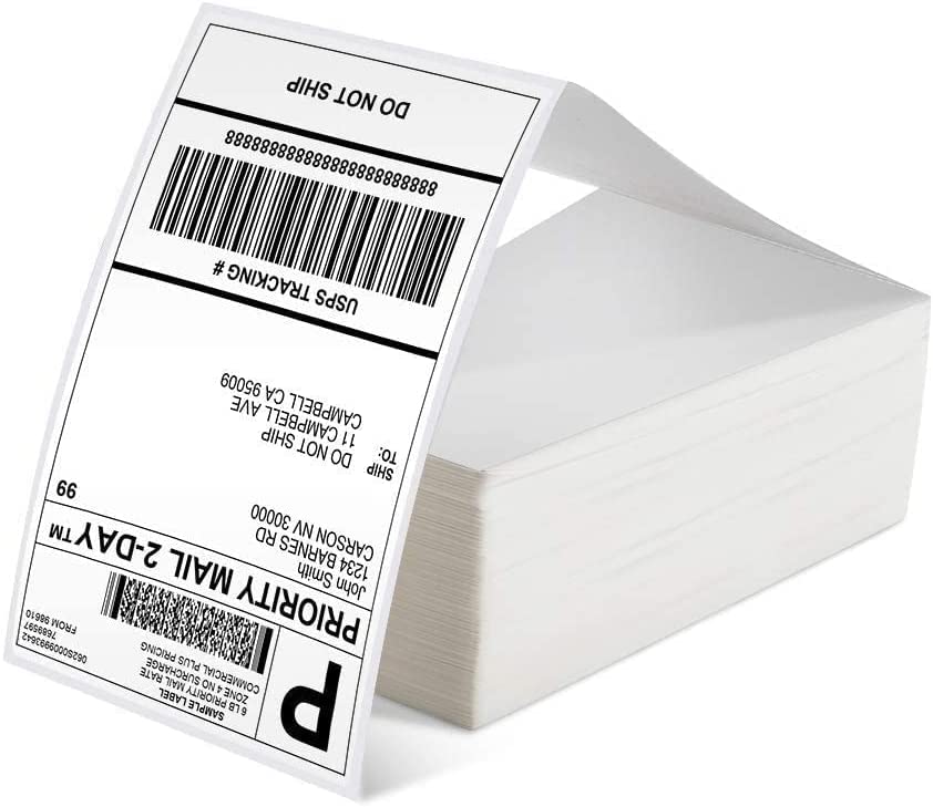 Thermal Labels 4x6 Fanfold for Thermal Label Printer, Phomeom 4x6 Thermal Shipping Labels Compatible with Etsy, Shopify, Ebay, Amazon, Royal Mail, FedEx, UPS, Pack of 500