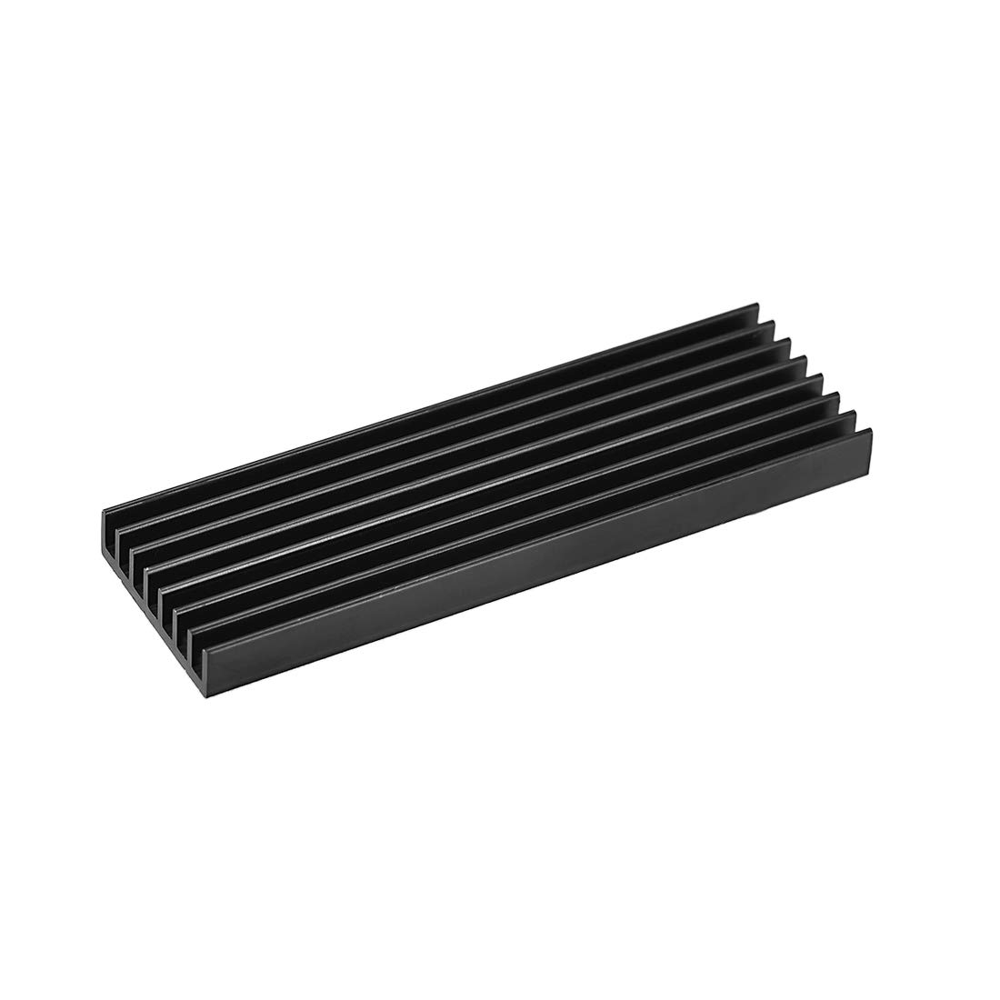sourcing map M.2 Aluminum Heatsink 70x22x6mm E-Shape Black for 2280 SSD