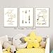 Inspirational Quotes Typography Gold Foil Print, Positive Words Remember Strength Future Cardstock Art Print Motivational Lettering with Arrow Crown Wall Art Poster (8 X 10 inch, Set of 3, Unframed)