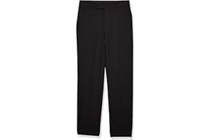 Calvin Klein Boys' Flat Suit Dress Pant, Straight Leg Fit & Hemmed Bottom, Belt Loops & Functional Front Pockets