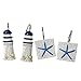 CHICTIE Beach White Shower Curtain Hooks Decorative Lighthouse Starfish Shower Rings Hangers Rust Proof