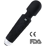 COC Cordless Mini Wand Massager for Women | 8 Powerful Speeds & 20 Pulsating Patterns | Travel Friendly - Black