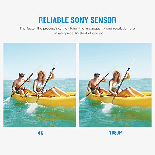 Action Camera 4K ACTMAN Touch Screen 16MP Sony Sensor Underwater Waterproof Camera WiFi Sports Cam with Remote control 2 Batteries and Mounting Accessories Kit Compatible With GoPro - Thumbnail 5