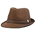 The Hat Depot Light Weight Classic Soft Cool Mesh Crushable Fedora hat (L/XL, Brown)