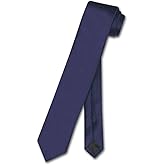 Vesuvio Napoli Men’s 2.5" Skinny Solid Color Neck Tie – Narrow Tie for Business, Weddings & Formal Events