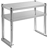 OUKIDR Stainless Steel Double Overshelf, Commercial Double Overshelf 2 Tier for Prep & Work Table in Kitchen, Restaurant & Ho