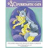 Adult Coloring Book: 40 Purrtastic Cats, Stress Relieving Coloring Pages For Adults By ColoringCraze (Domestic Animals Coloring Books For Adults Series) (Volume 1)